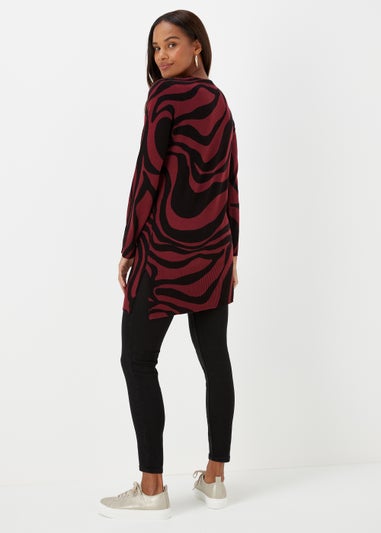 Burgundy Swirl Print Super Soft Tunic Dress