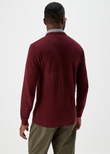 Lincoln Burgundy Mock Shirt Jumper