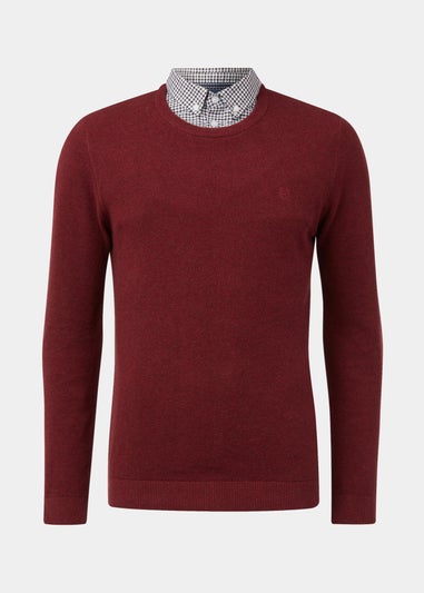 Lincoln Burgundy Mock Shirt Jumper