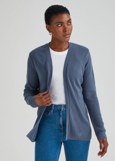 Blue Super Soft Ribbed Cardigan - Matalan