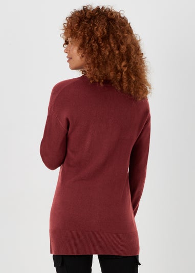 Burgundy Super Soft V-Neck Jumper