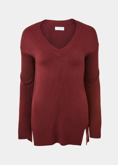 Burgundy Super Soft V-Neck Jumper