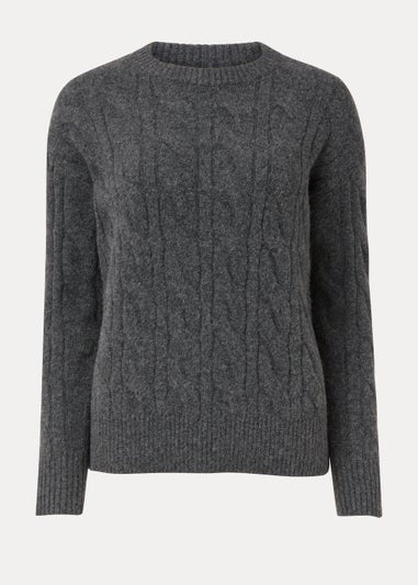 Grey Cable Knit Jumper