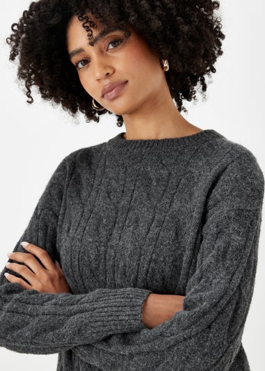 Grey Cable Knit Jumper