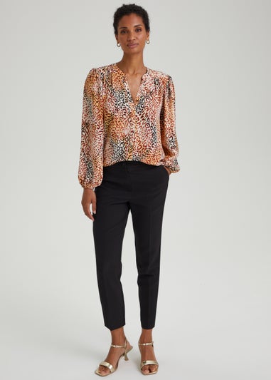 Et Vous Pink Animal Print Blouse