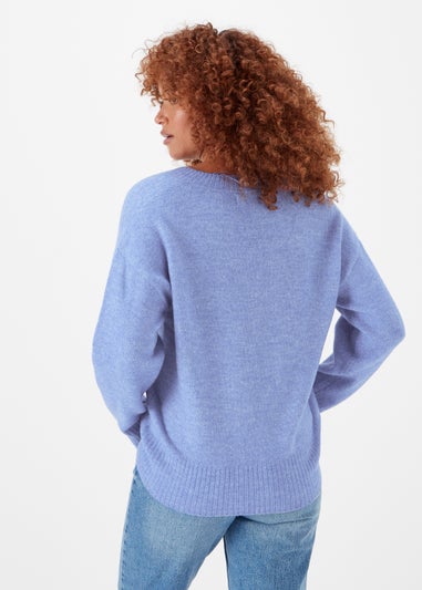 Blue V-Neck Jumper