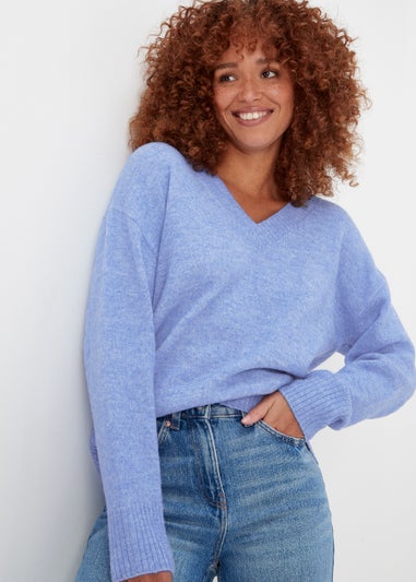 Blue V-Neck Jumper