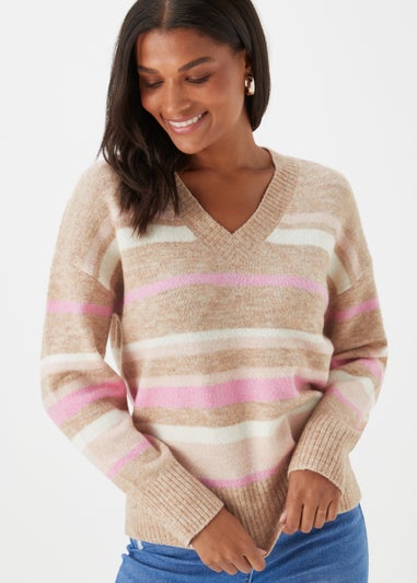 Multicoloured V Neck Jumper