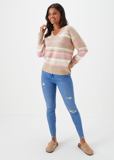 Multicoloured V Neck Jumper