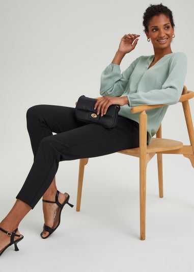 Et Vous Mint Half Zip Blouse