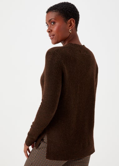 Brown Crew Neck Jumper