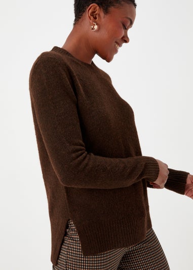 Brown Crew Neck Jumper