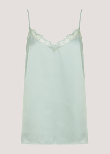 Mint Lace Trim Cami Top