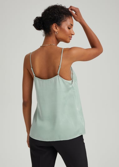 Mint Lace Trim Cami Top