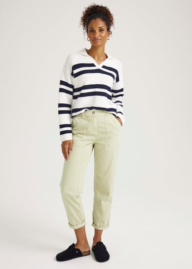 Khaki Relaxed Fit Utility Trousers