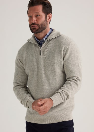 Lincoln Stone 1/4 Zip Lambswool Jumper