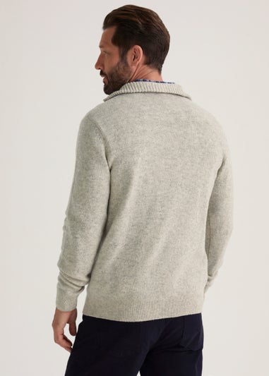 Lincoln Stone 1/4 Zip Lambswool Jumper