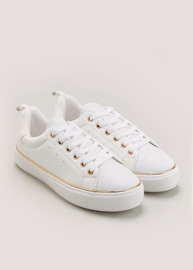 White Lace Up Trainers