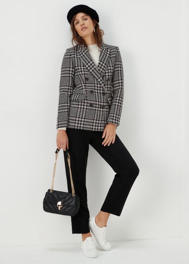 Et Vous Black Check Textured Blazer