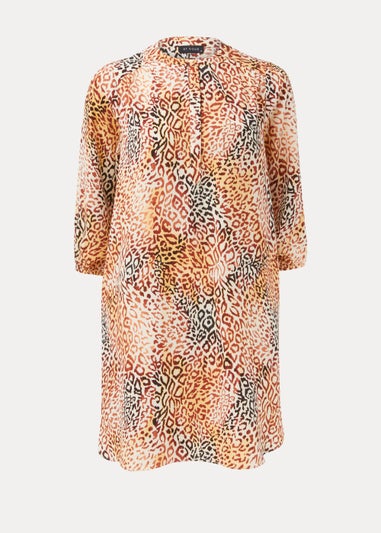 Et Vous Pink Animal Print Tunic Dress