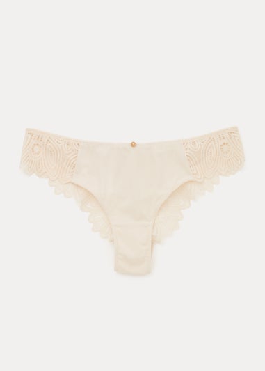 Oatmeal Crochet Lace Brazilian Knickers