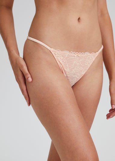 Pink Tonal Lace Tanga Knickers