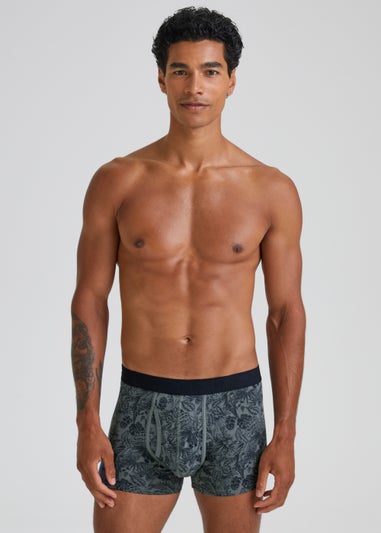 5 Pack Blue Floral Print Keyhole Trunks