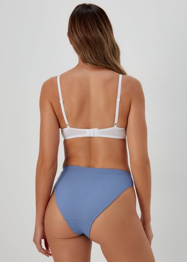 3 Pack Blue High Leg Seamless Knickers