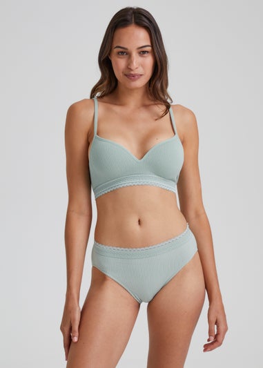3 Pack Blue Seamless Lace Trim Knickers