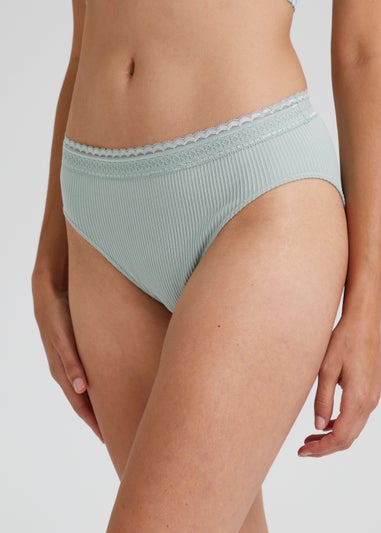 3 Pack Blue Seamless Lace Trim Knickers
