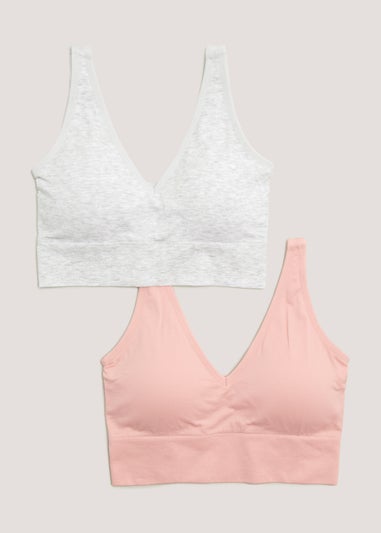 2 Pack Seam Free Ribbed Bralettes