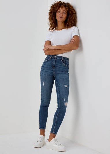 April Mid Wash Ripped Super Skinny Jeans