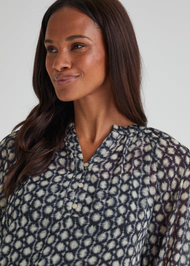 Blue Print Chiffon Co-Ord Blouse
