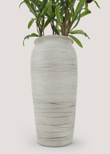 Olives in Cement Effect Vase (83cm)