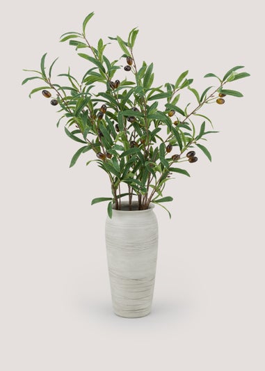 Olives in Cement Effect Vase (83cm)