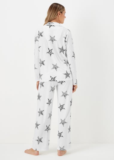 Cream Star Print Pyjama Set