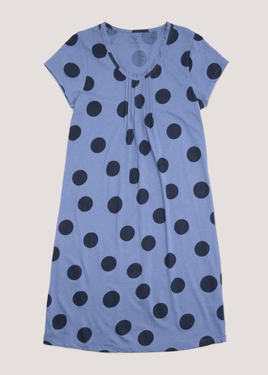 Navy Spot Lace Nightie