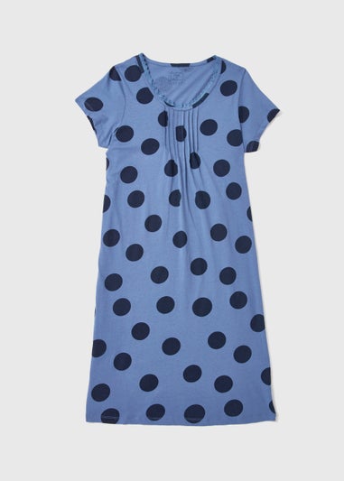 Navy Spot Lace Nightie