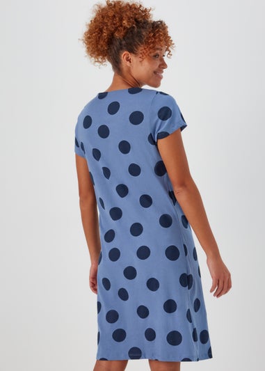 Navy Spot Lace Nightie