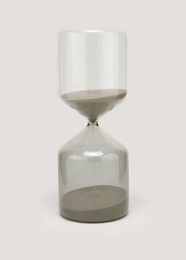 Grey Tinted Glass Sandtimer (7cm x 7cm x 18cm)