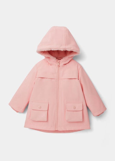 Girls Light Pink Wet Look Mac Coat (9mths-6yrs)