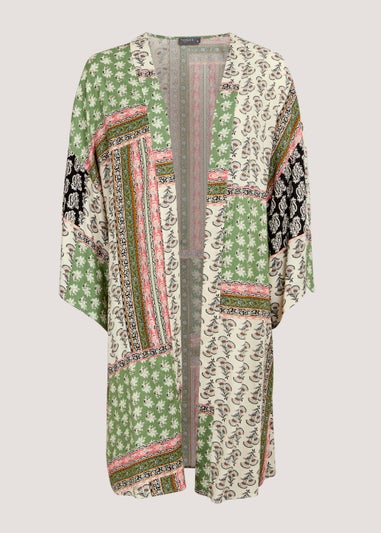 Papaya Curve Multicoloured Boho Print Kimono