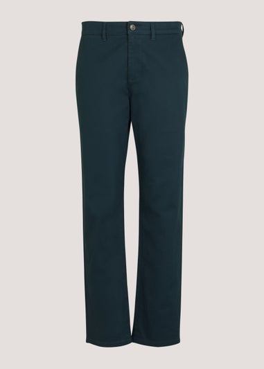Blue Straight Fit Stretch Chinos