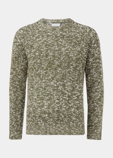 Khaki Slub Crew Neck Jumper