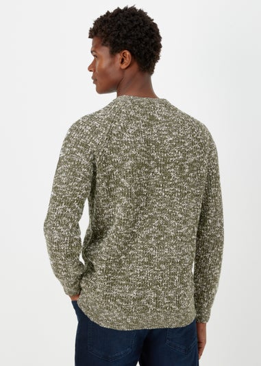 Khaki Slub Crew Neck Jumper