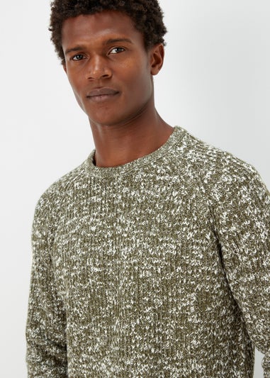 Khaki Slub Crew Neck Jumper