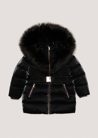 Girls black faux fur shrug best sale