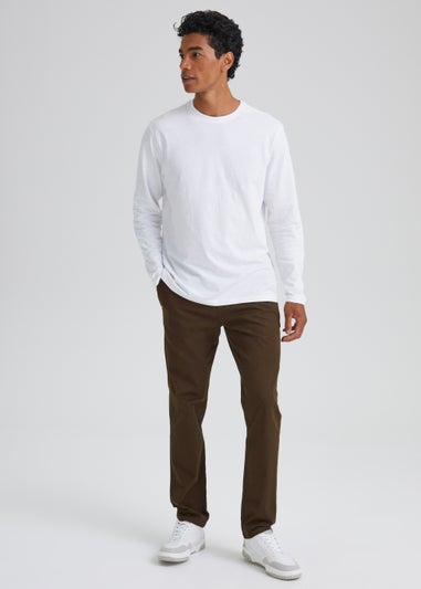 Brown Slim Fit Stretch Chinos