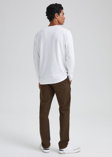 Brown Slim Fit Stretch Chinos