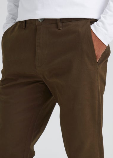 Brown Slim Fit Stretch Chinos